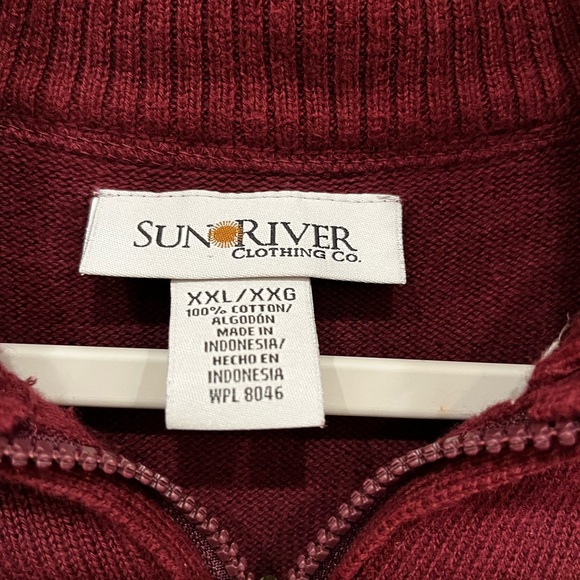 Maroon 1/4 Zip Men’s Sweater - Picture 3 of 3